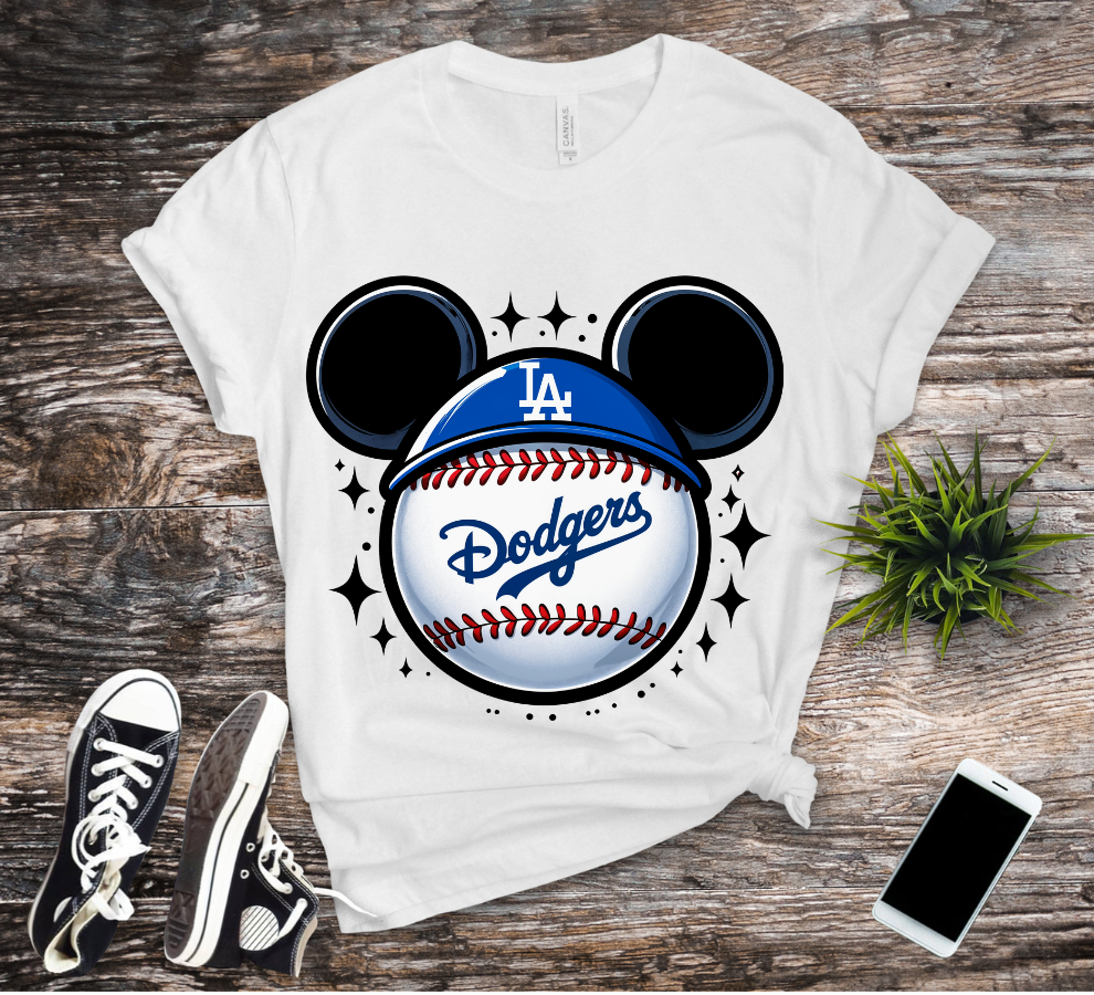 Baseball Dodgers Disney Mouse Head