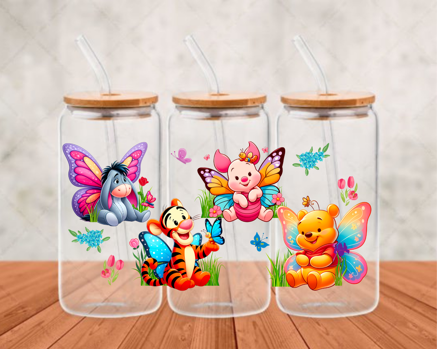 Whinnie The Pooh And Friends (butterfly wings) UV-DTF (adhesive cup wrap)