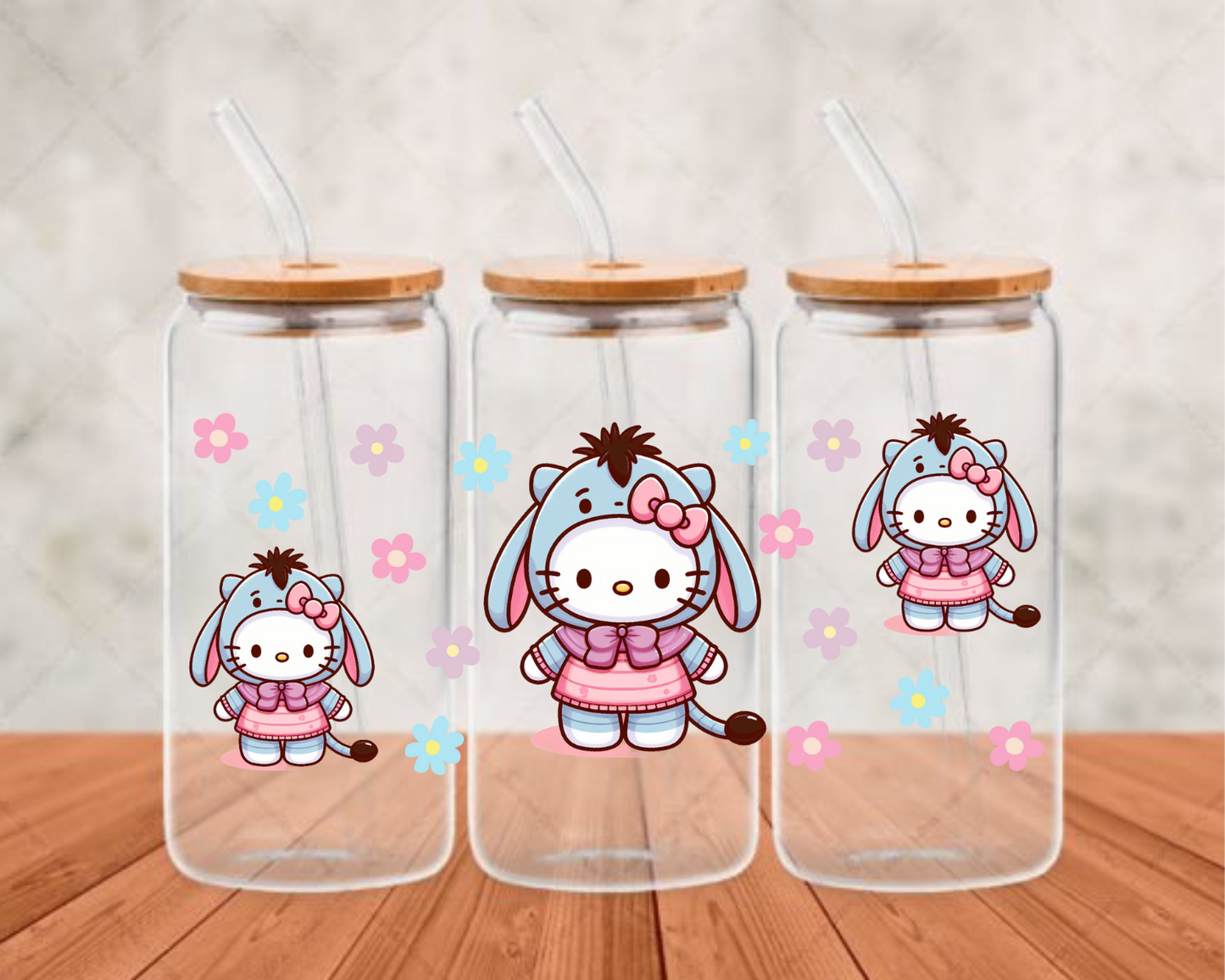 Eeyore Hello Kitty UV-DTF adhesive cup