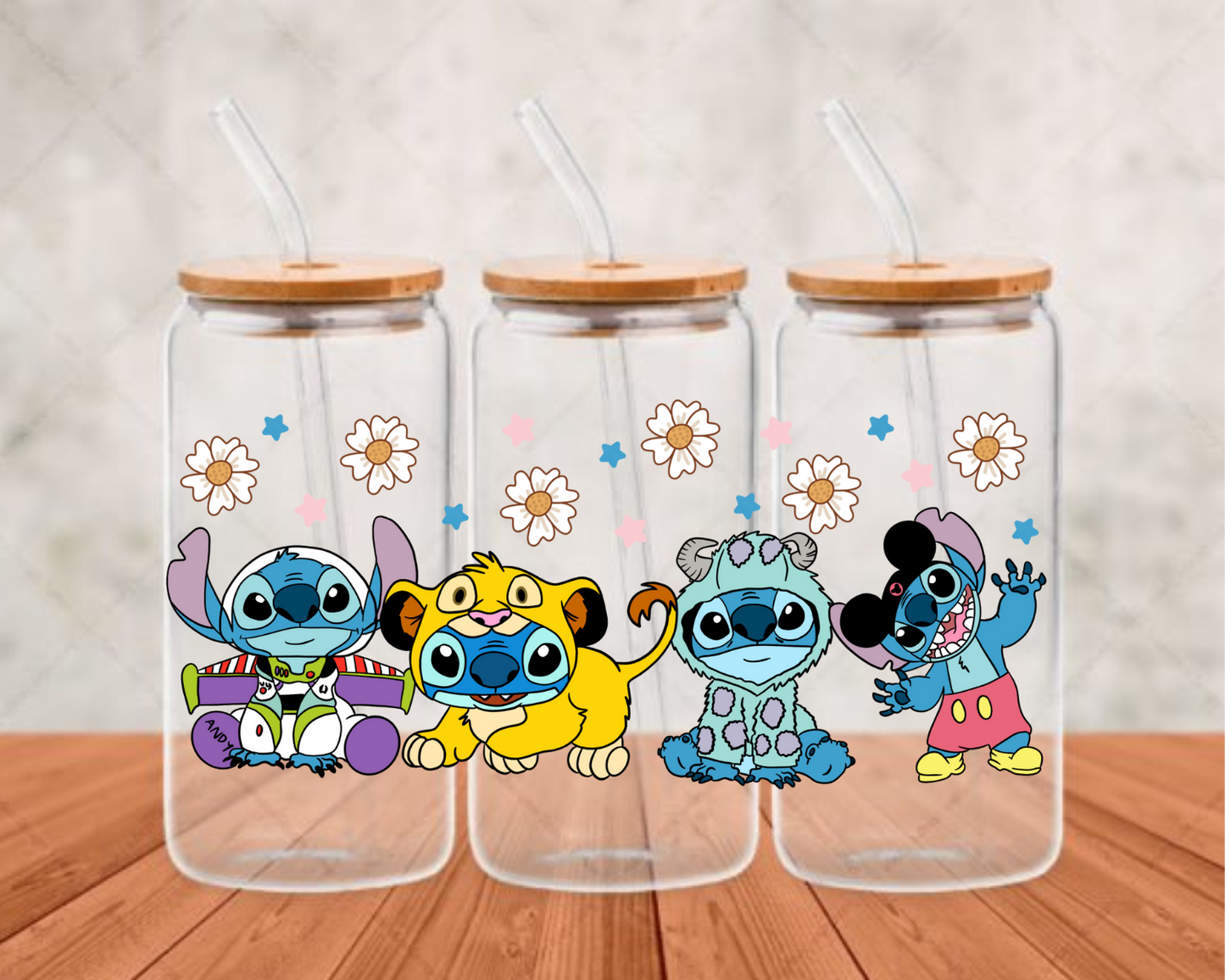 Stitch In Lion King Costume UV- DTF Adhesive cup wrap
