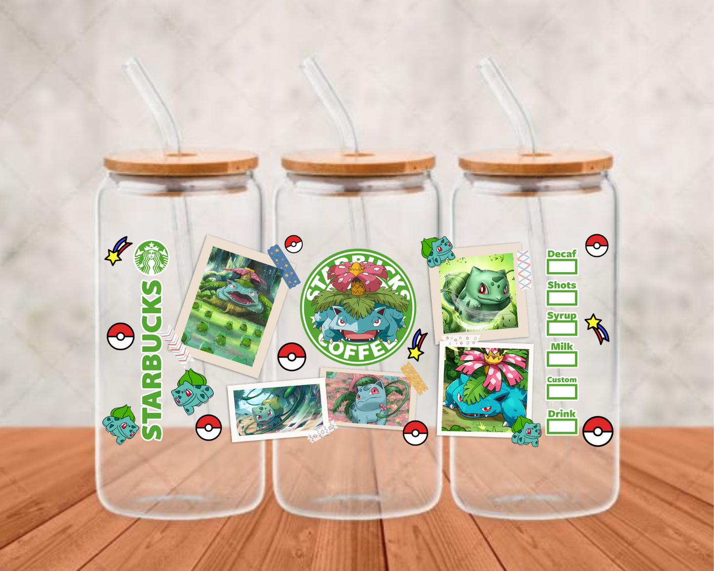 Venusaur UV-DTF (adhesive cup wrap)