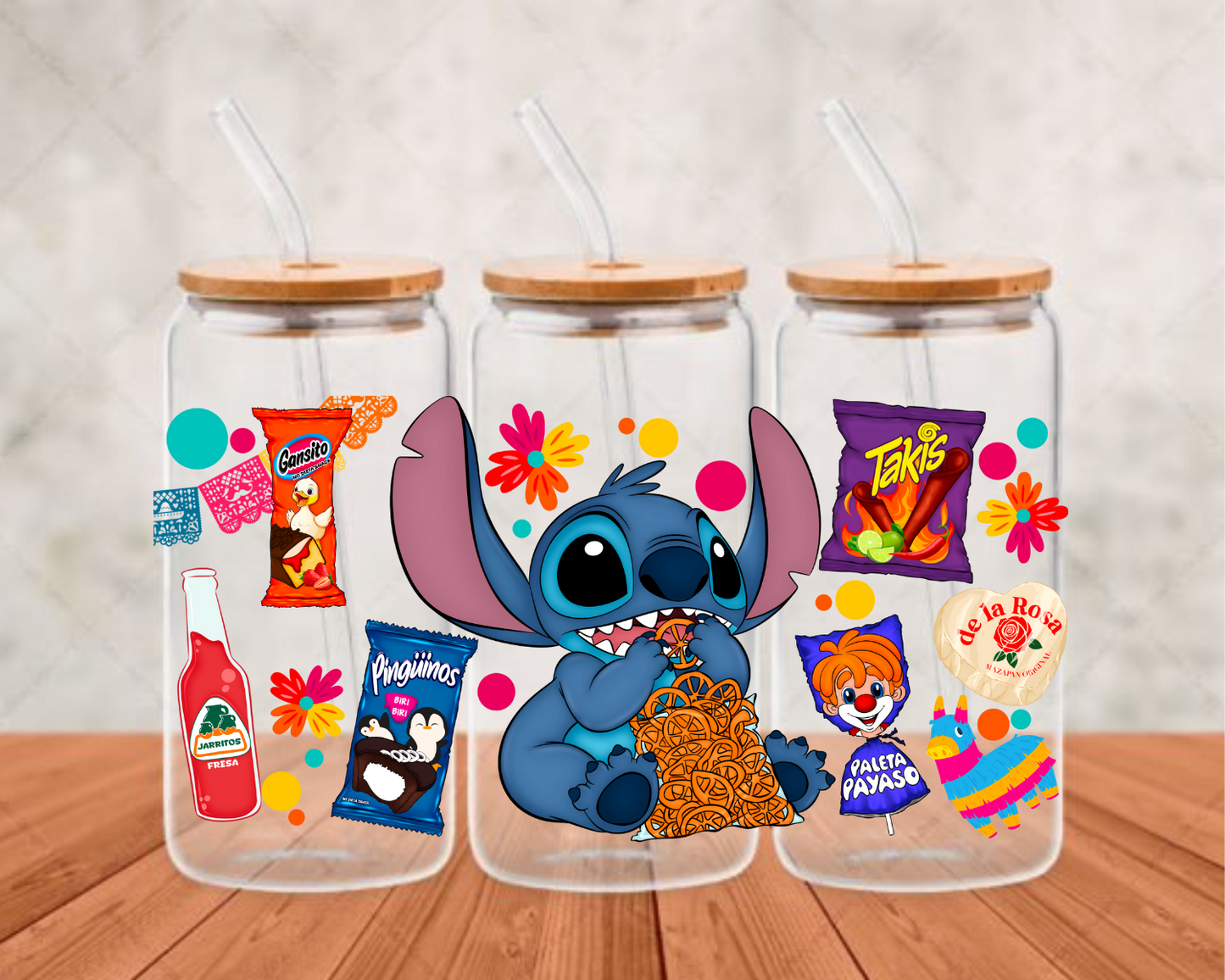 Mexican Snacks UV-DTF adhesive cup wrap