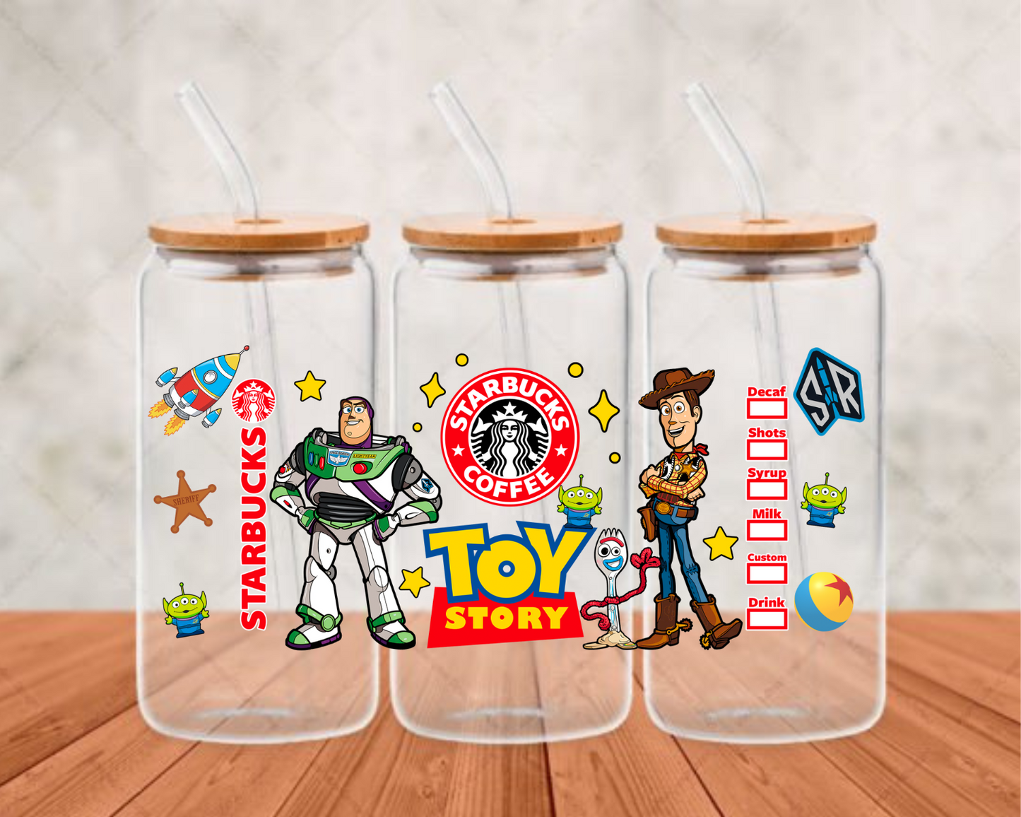Toy Story UV-DTF (adhesive cup wrap)