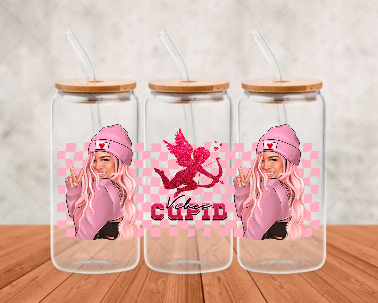 KAROL G / vibes with pink CUPID UV-DTF adhesive cup wrap