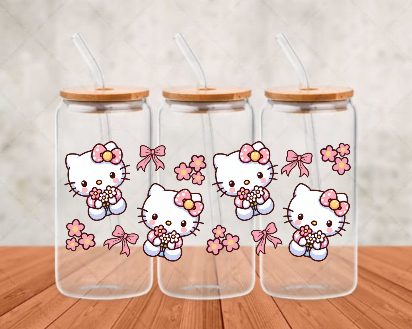 flowers hello kitty UV-DTF (adhesive cup wrap)