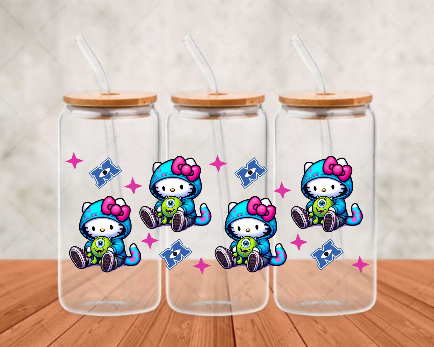 Hello Kitty In Monsters Inc. Costume UV-DTF adhesive cup wrap