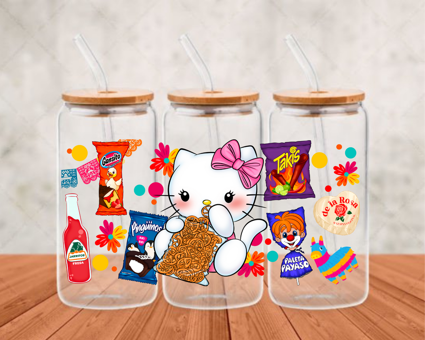 Hispanic Snacks UV-DTF adhesive cup wrap