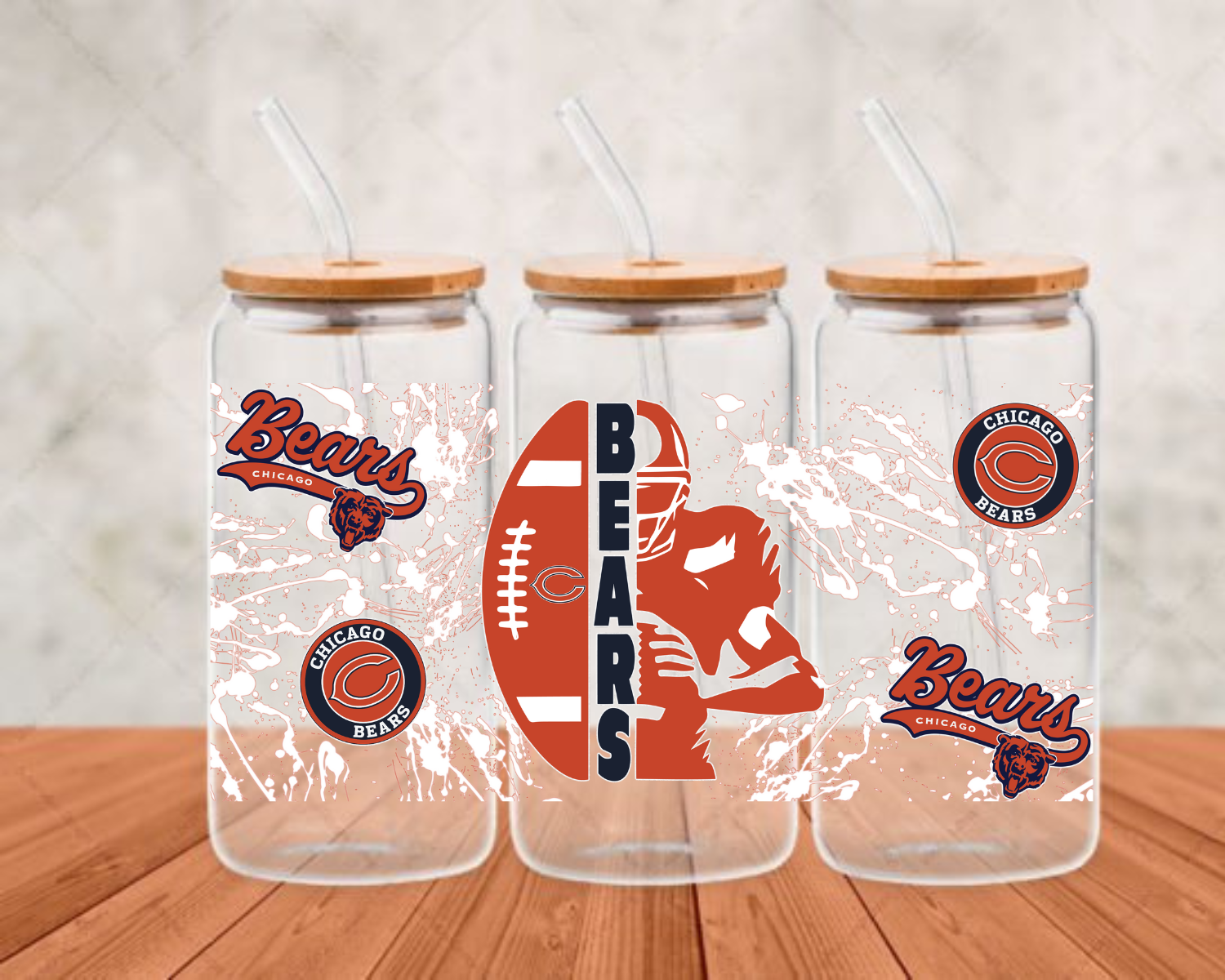 1pc American Football Design UV DTF Cup Wraps For 16 Oz Glass Cup