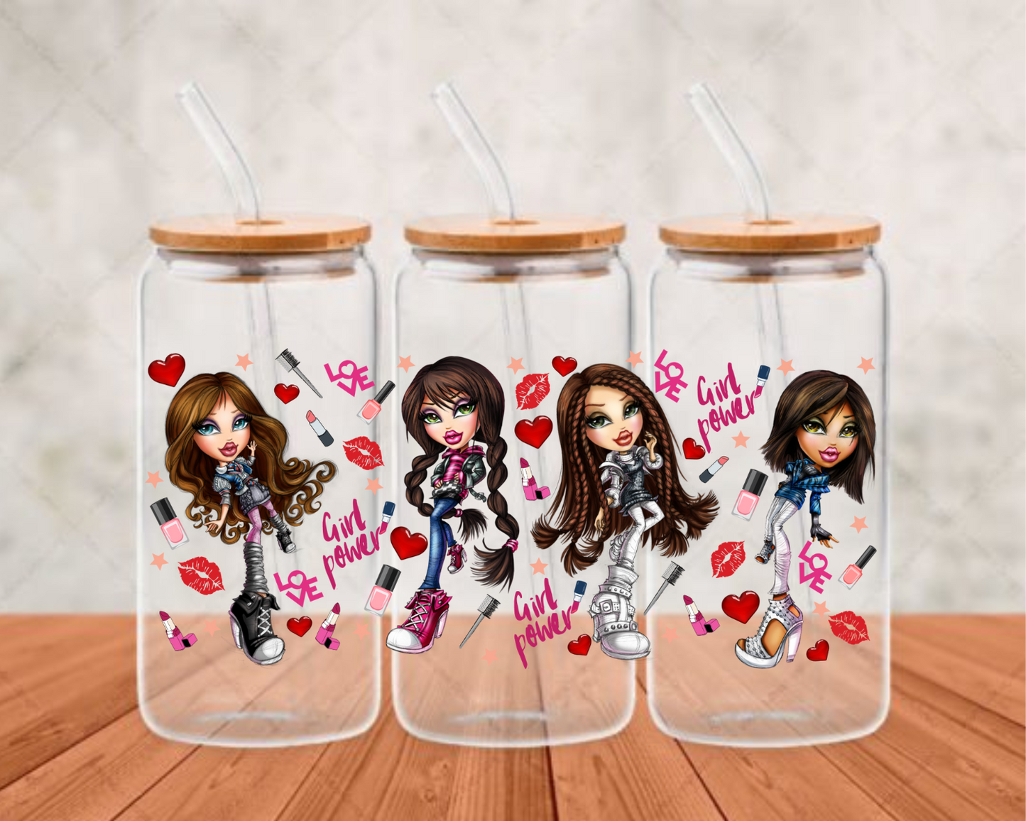 girl power UV-DTF (adhesive cup wrap)