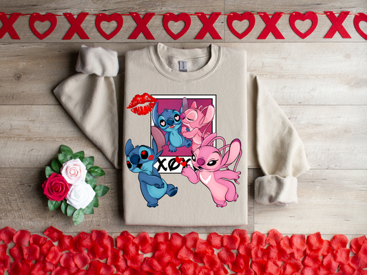 xoxo blue and pink cartoon