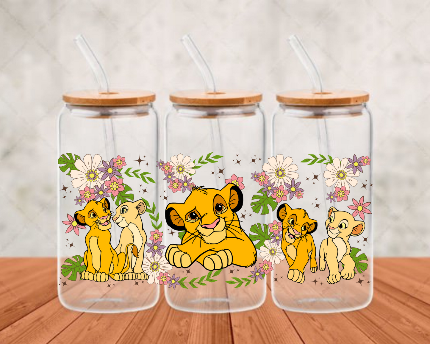 Lion King UV-DTF adhesive cup wrap