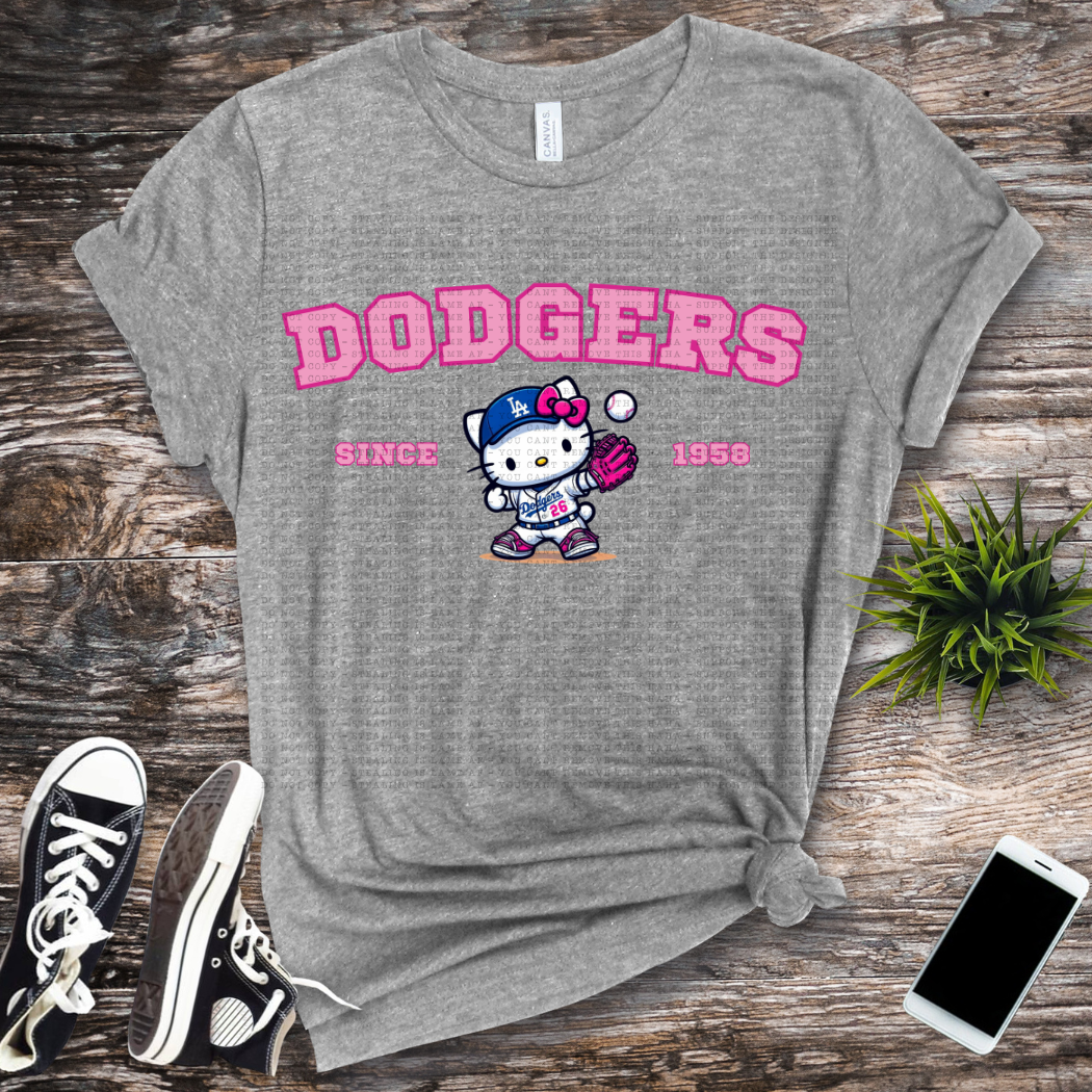 Hello Kitty Pink Dodgers Letters