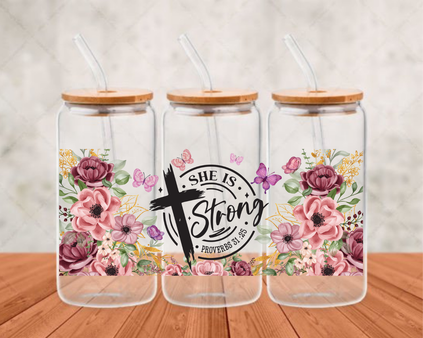 SHE_IS_STRONG UV-DTF adhesive cup wrap