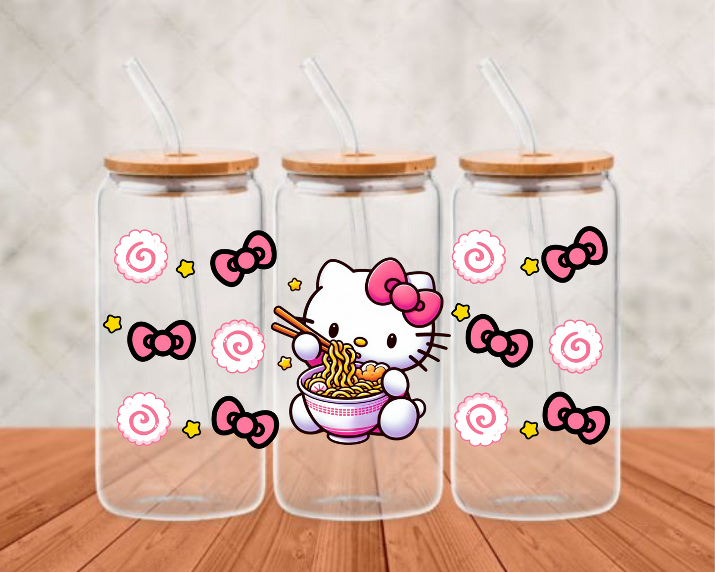 Hello Kitty Eating Noodles UV-DTF (adhesive cup wrap)