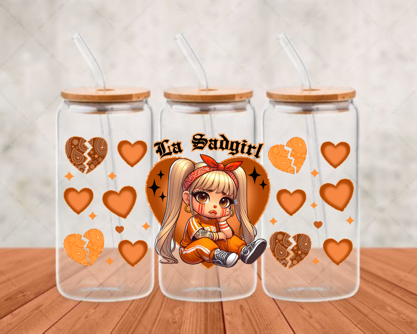 orange la sadgirl UV-DTF adhesive cup wrap