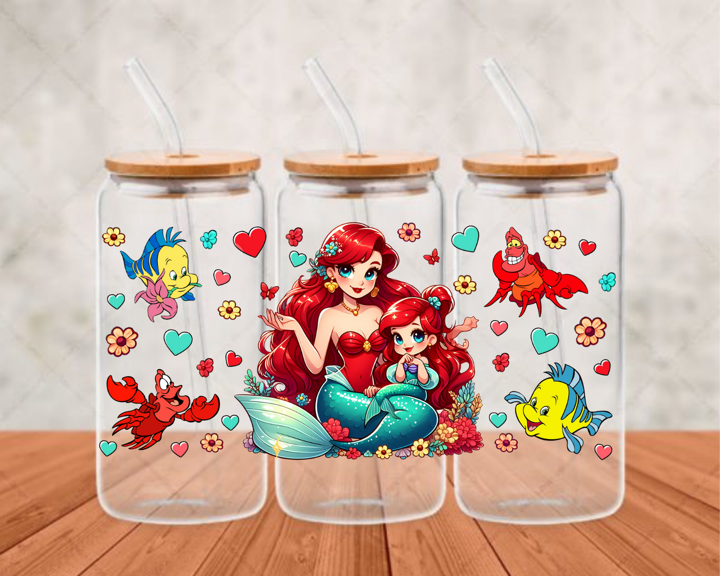 ariel glitter UV- DTF Adhesive cup wrap