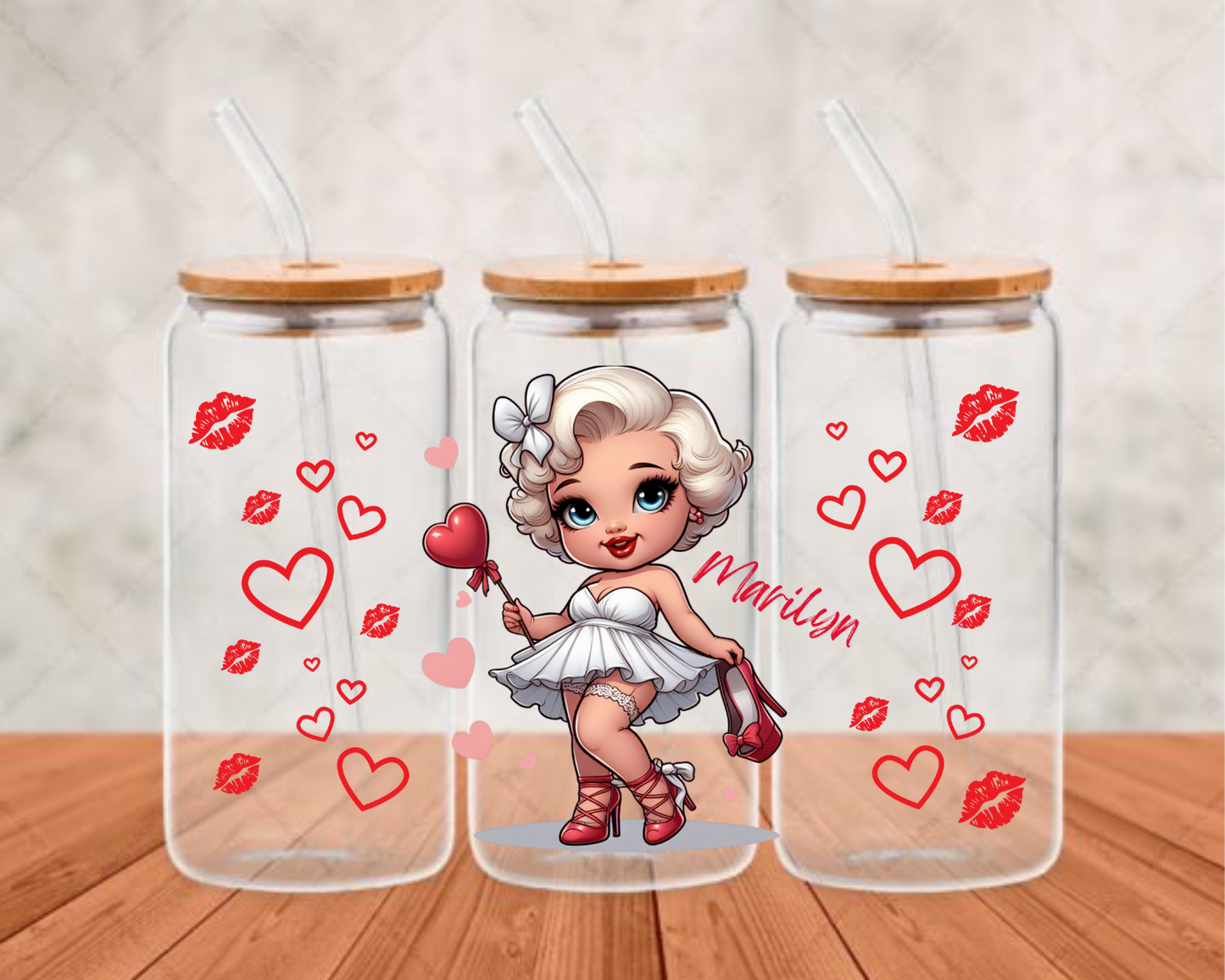 monroe in red heels uv wrap