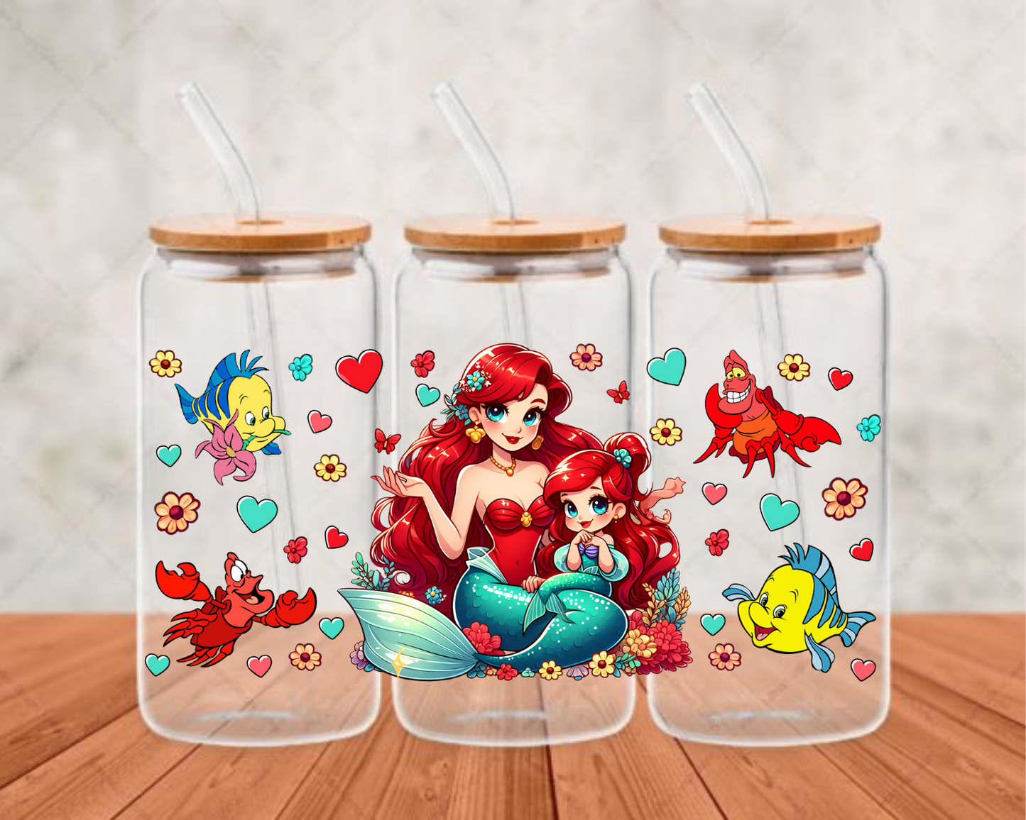 Ariel and daughter UV-DTF (adhesive cup wrap)