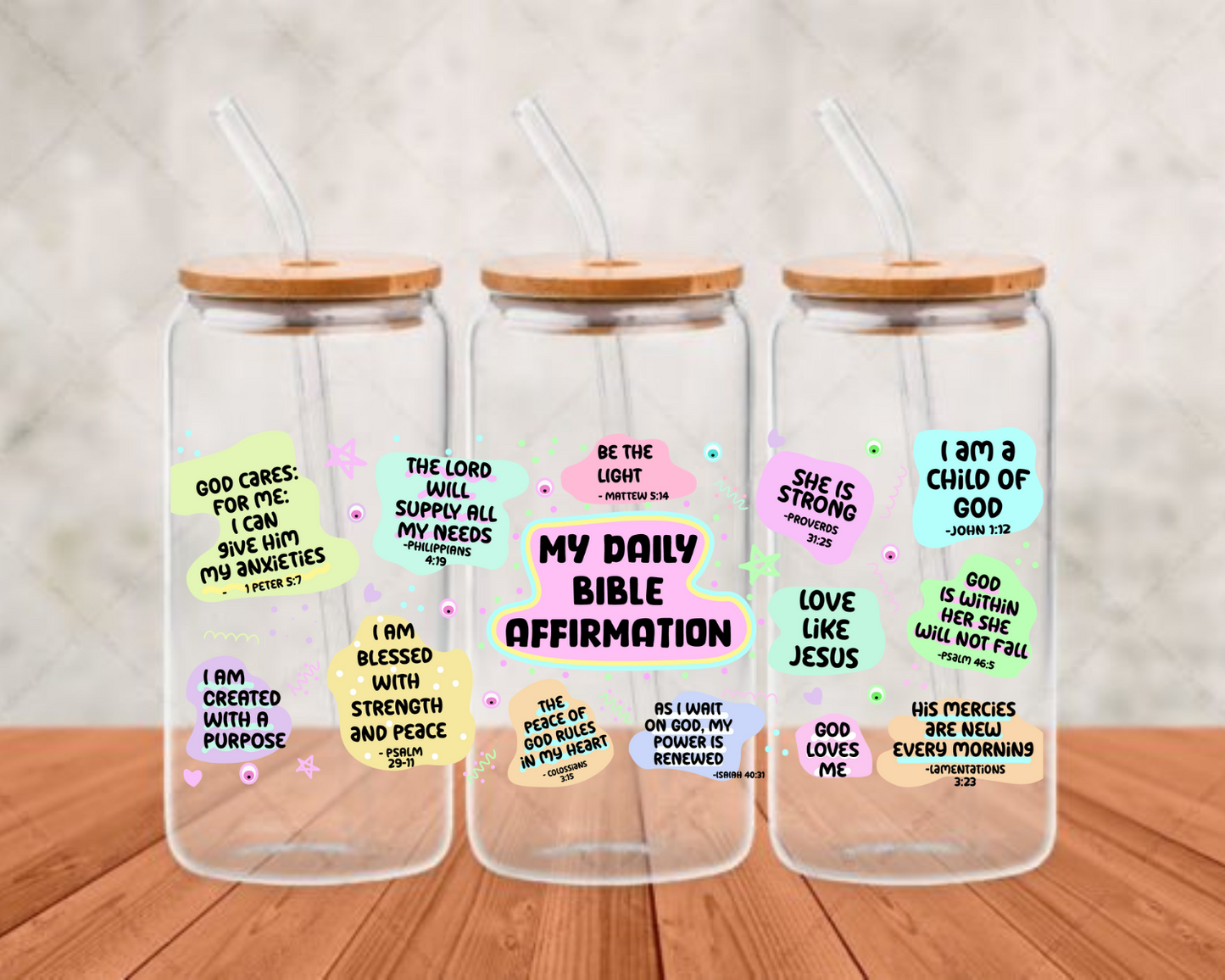 my daily bible affirmation -DTF adhesive cup wrap