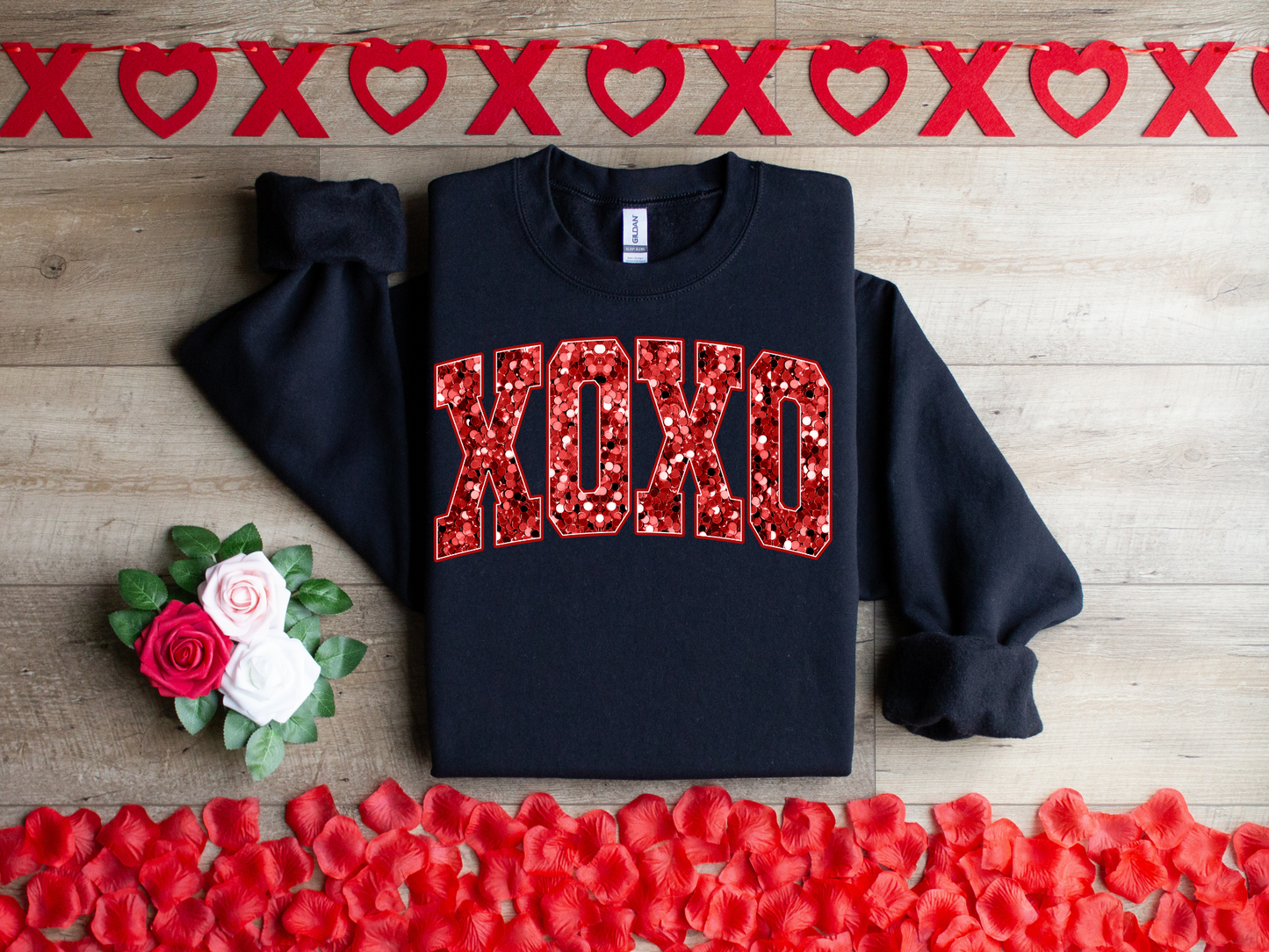 XOXO valentine red sequin varsity