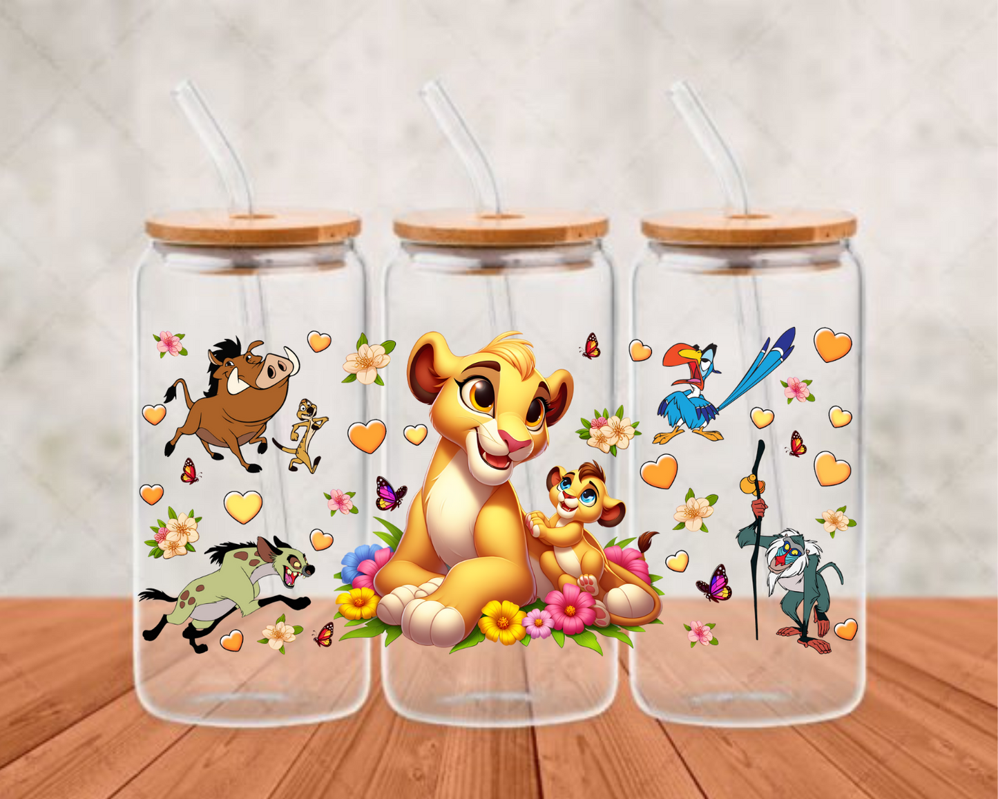 lion king UV- DTF Adhesive cup wrap