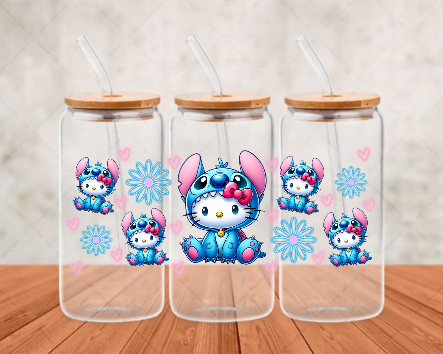 Hello Kitty Stitch Costume UV-DTF (adhesive cup wrap)