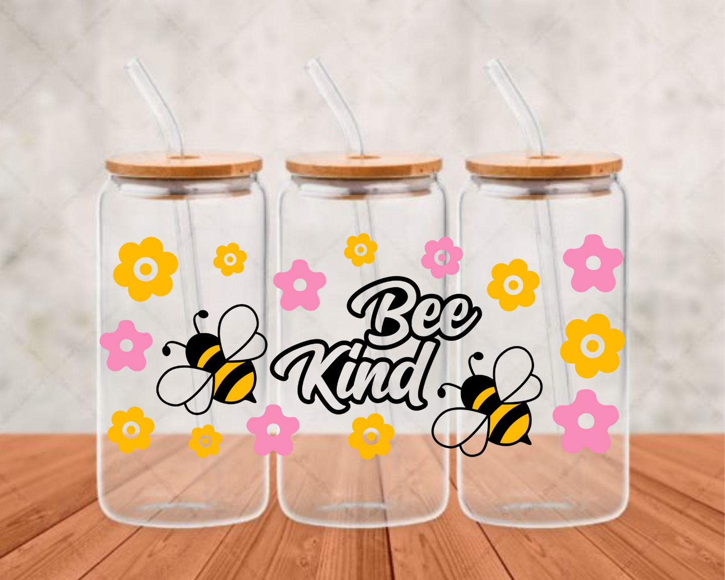 Bee Kind UV-DTF (adhesive cup wrap)