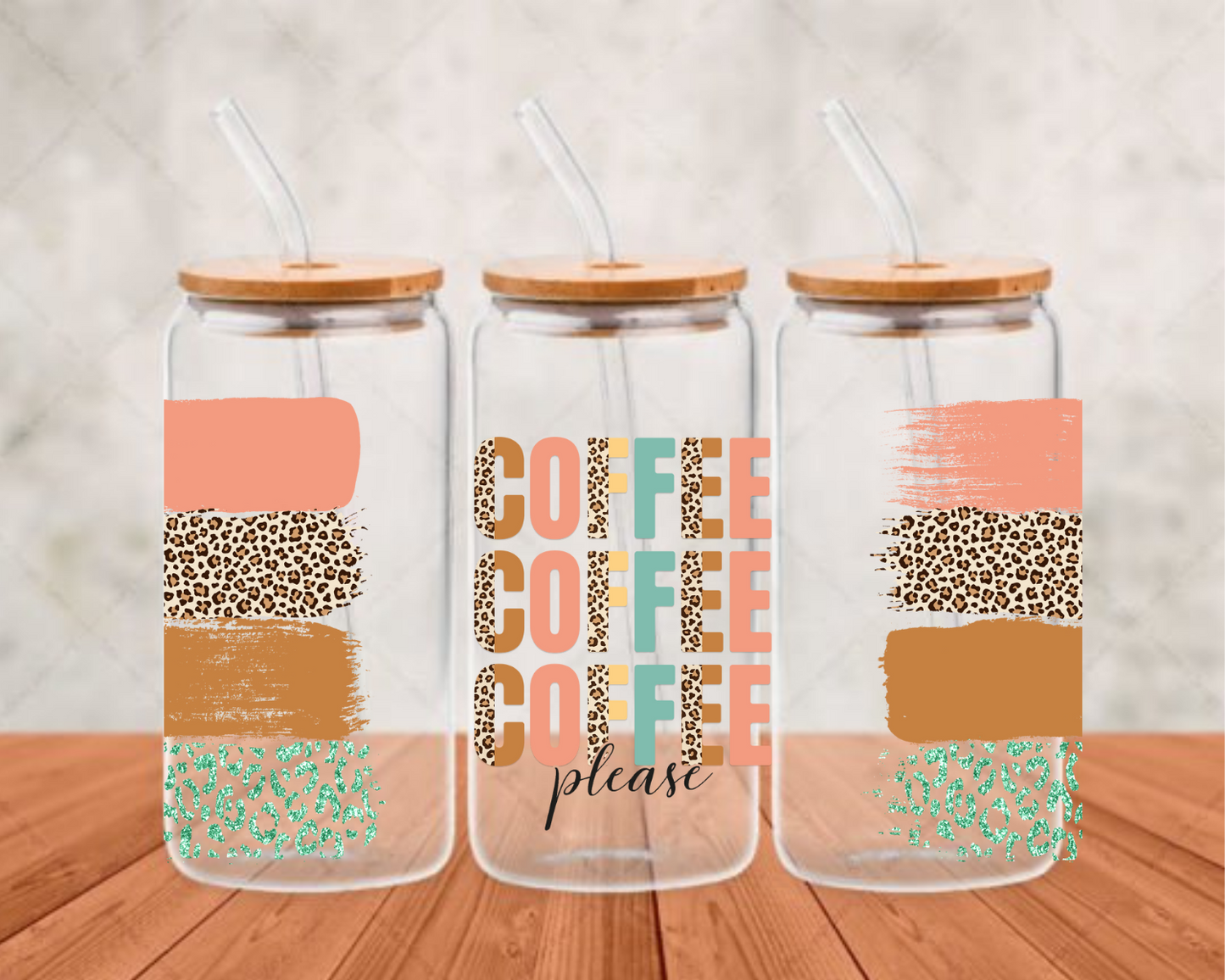 Coffee Please UV-DTF (adhesive cup wrap)