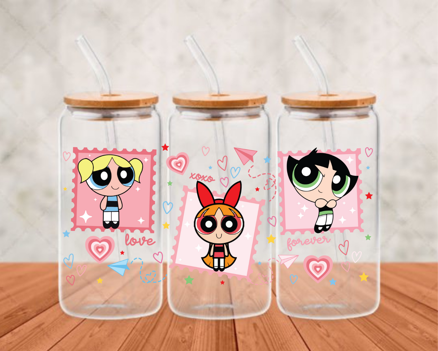 power puff UV- DTF Adhesive cup wrap