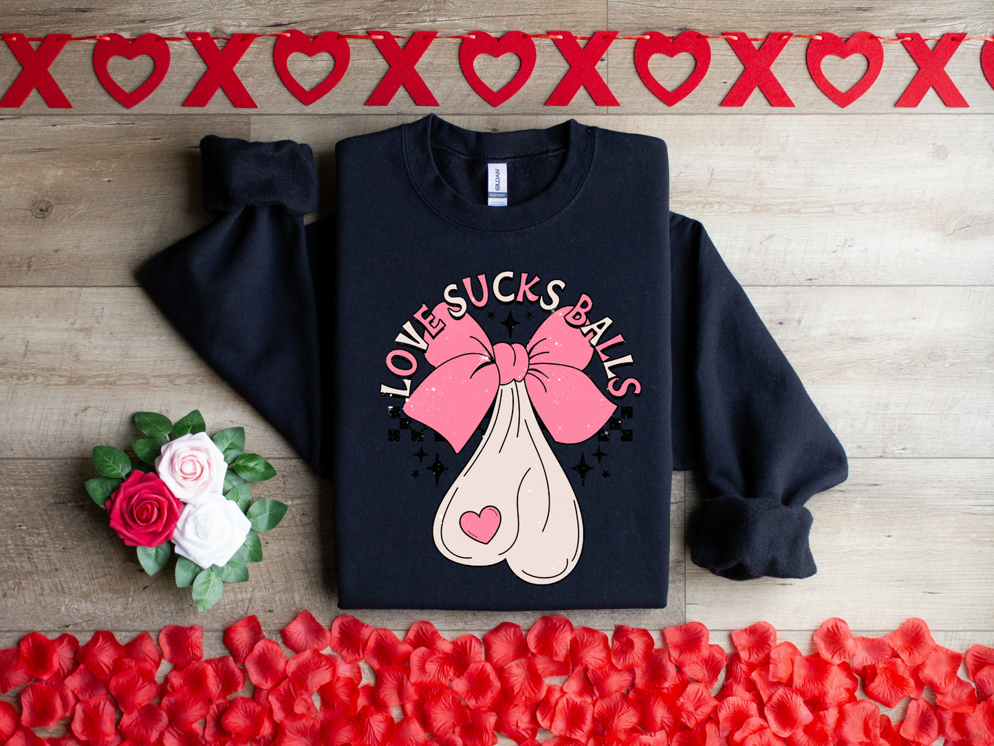 Love SucksBalls With glitter look