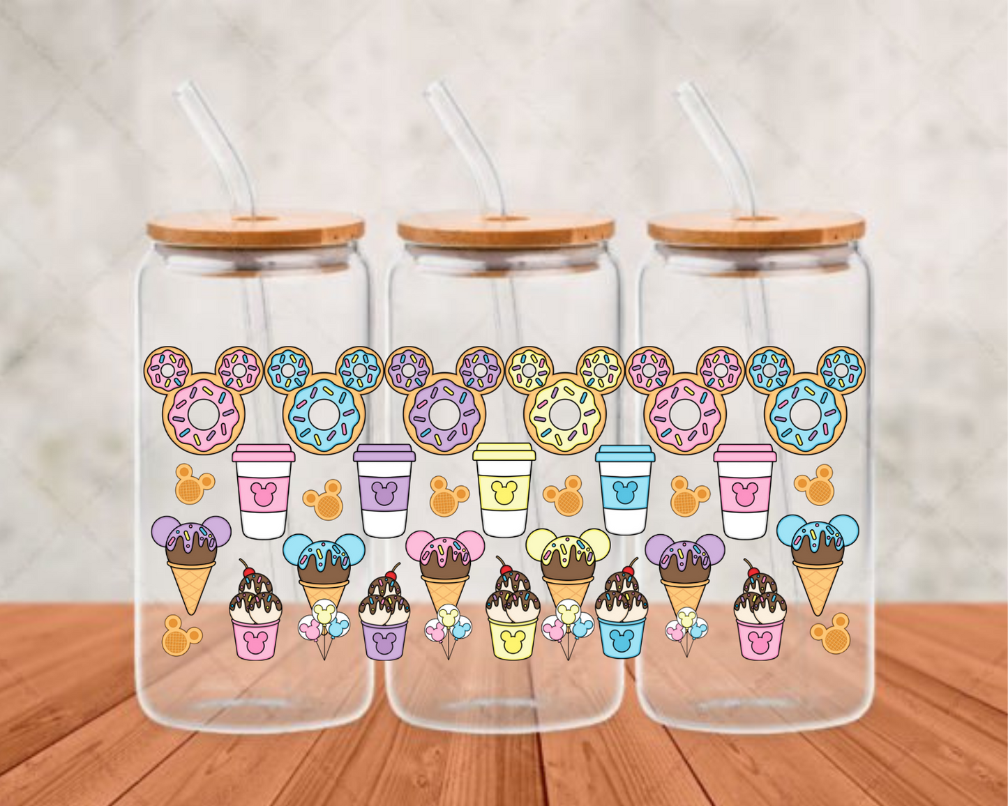 donuts d UV-DTF adhesive cup wrap