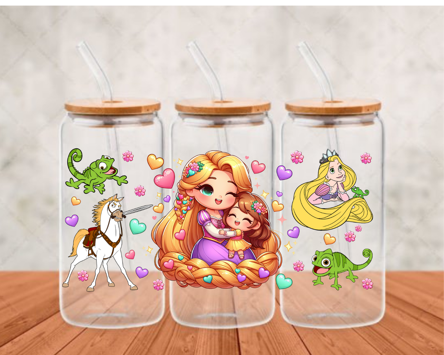 tangled and daughter UV-DTF adhesive cup wrap