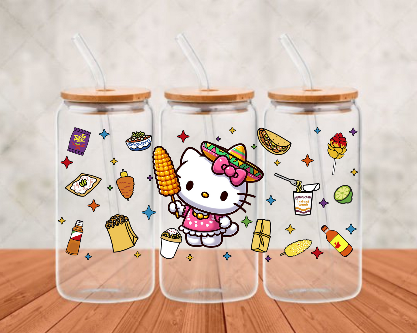 Mexican kitty UV- DTF Adhesive cup wrap