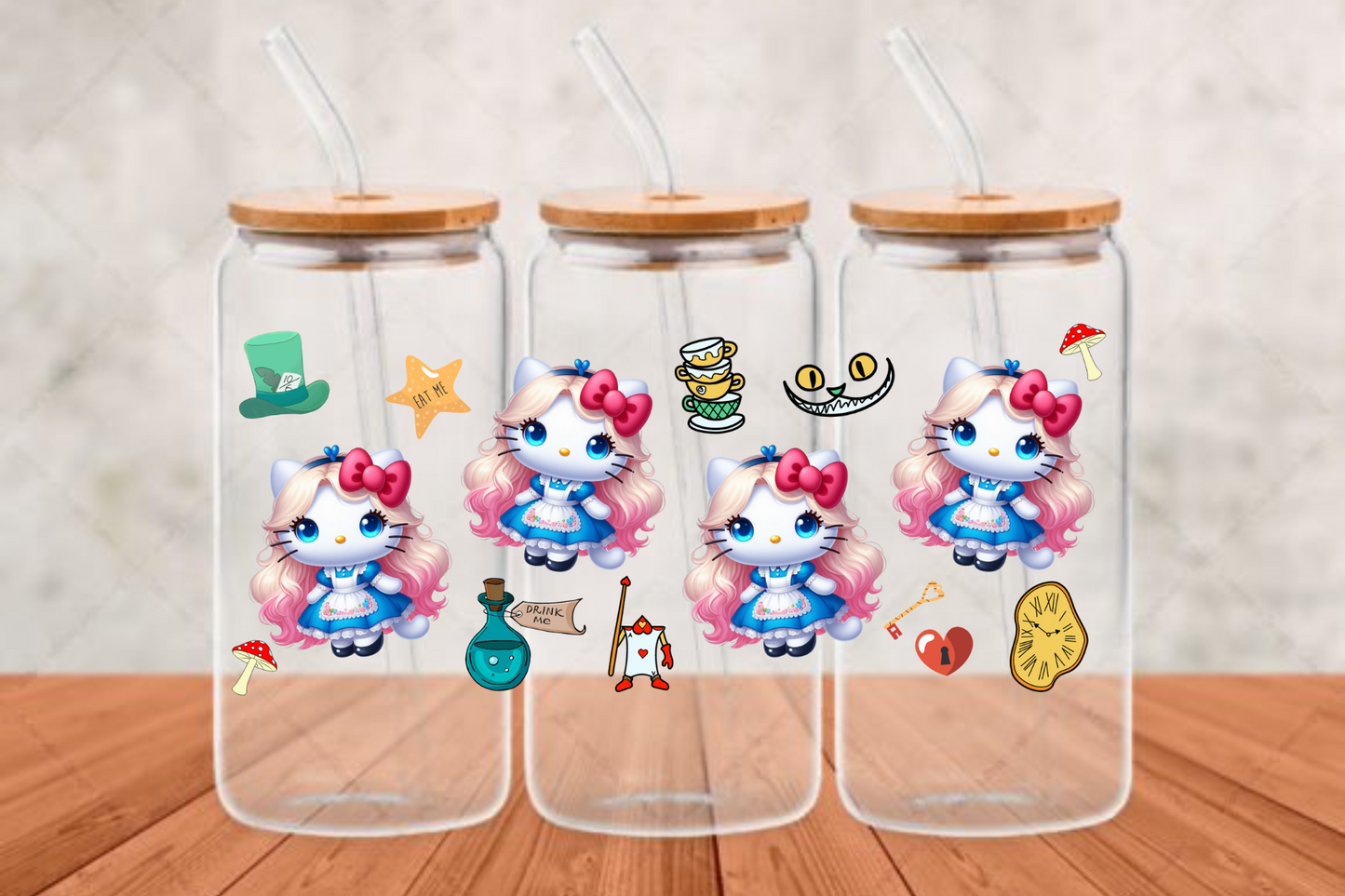 hk alice-in-wonderland UV- DTF Adhesive cup wrap