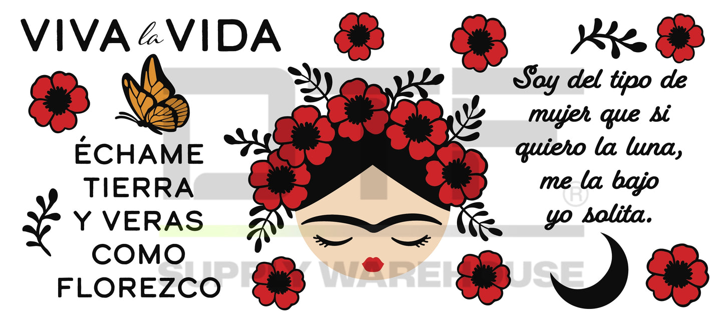 Frida Quotes UV-DTF (adhesive cup wrap)