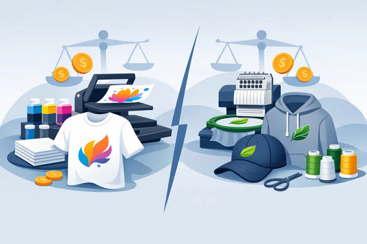 DTF Versus Embroidery Costs for Custom Apparel