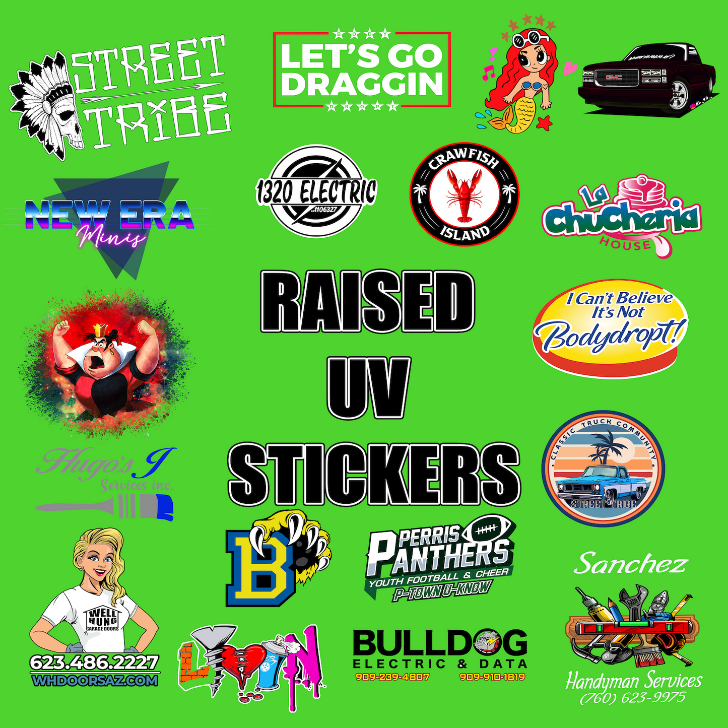 Raised UV DECALS Up to 3 inches