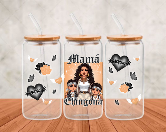 mama chingona sq tan  UV-DTF adhesive cup wrap