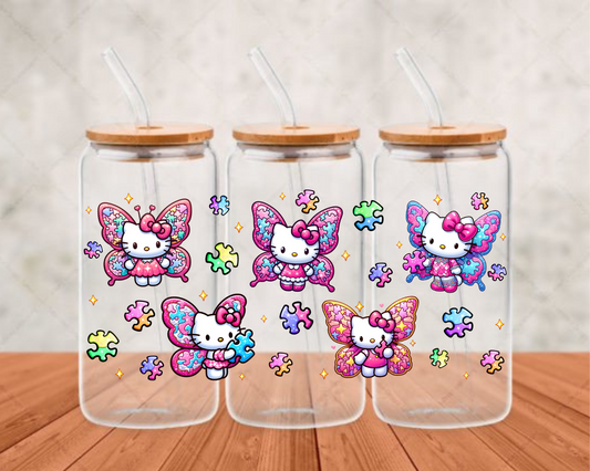 butterfly kitty  UV- DTF Adhesive cup wrap