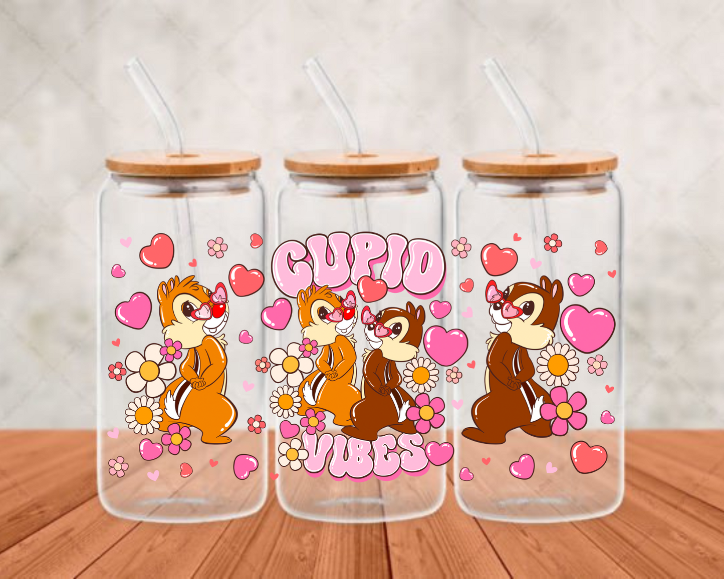 Chipmunks x Cupid Vibes UV-DTF (adhesive cup wrap)