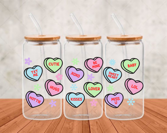 love sweetheart candy   DTF adhesive cup wrap