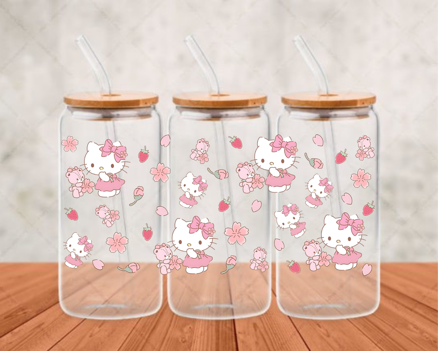 retro kitty  UV- DTF Adhesive cup wrap