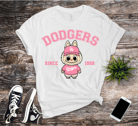 dodgers la labubu pink