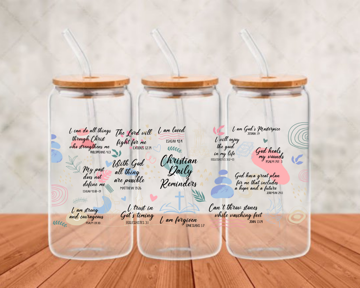 Christian Daily Reminders UV-DTF (adhesive cup wrap)