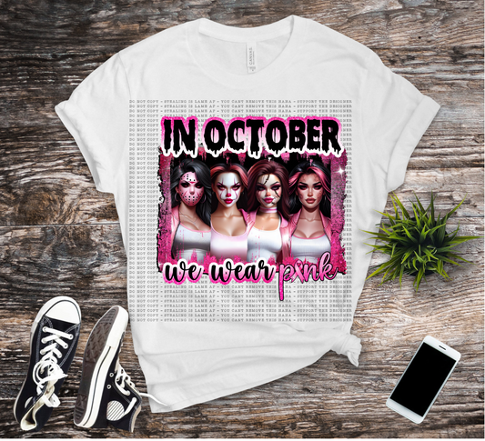in October we wear pink  horror19