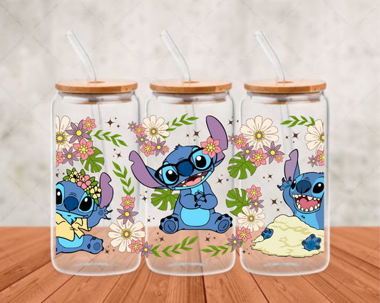 glasses with stich  UV-DTF adhesive cup wrap