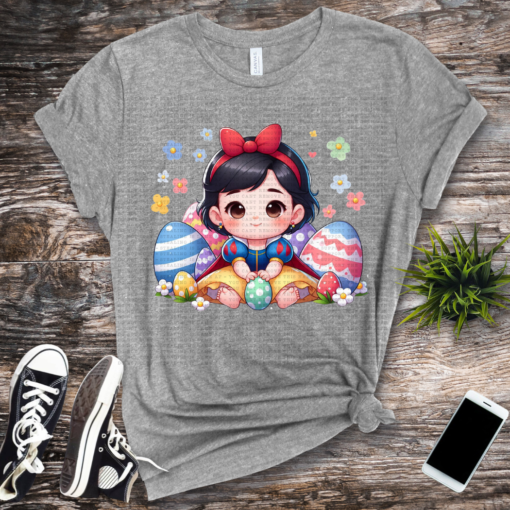 little Snow White with easter eggs