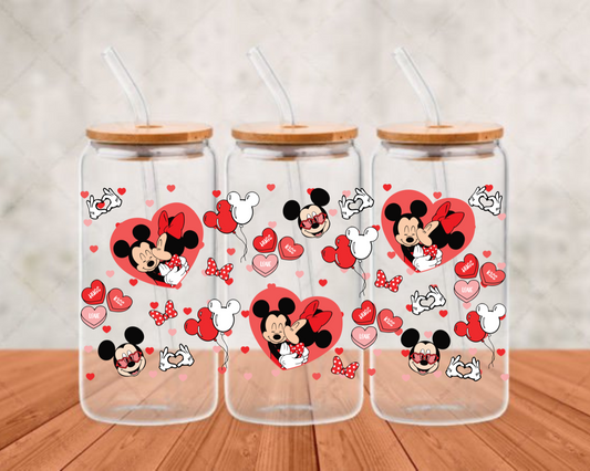 Mickey And Minnie In Love UV-DTF adhesive cup wrap