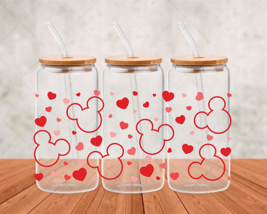 RED  HEART-BREAKER   -DTF adhesive cup wrap