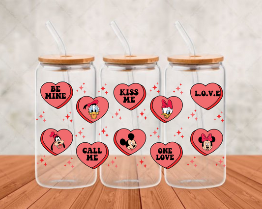 Be Mine Hearts Mickey and Friends UV-DTF (adhesive cup wrap)